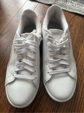 Puma White Low-Top Lace-Up Sneakers